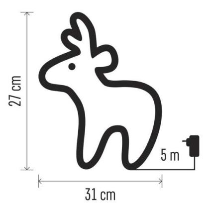 LED Christmas outdoor decoration 40xLED/2,1W/230V IP44 deer