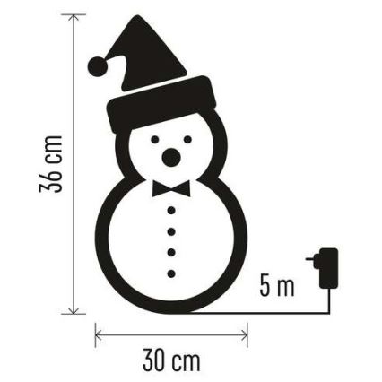 LED Christmas outdoor decoration 40xLED/2,1W/230V IP44 snowman