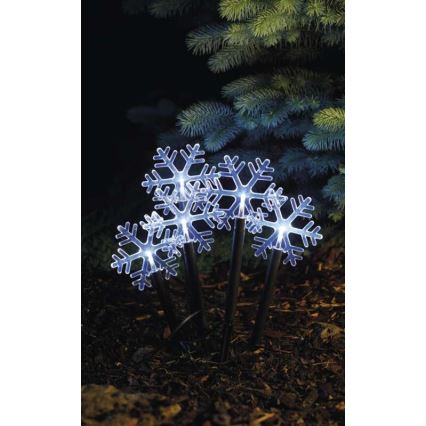 LED Christmas outdoor decoration 5xLED/3xAA IP44 snowflakes