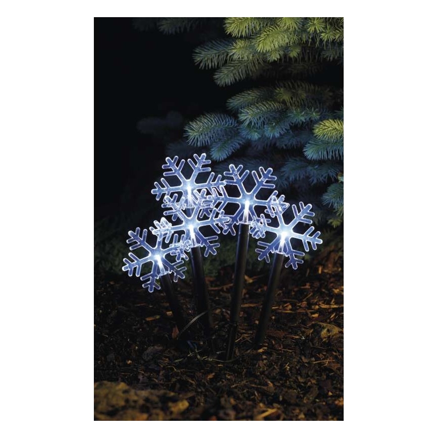 LED Christmas outdoor decoration 5xLED/3xAA IP44 snowflakes