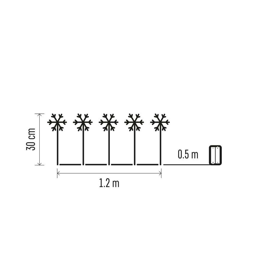 LED Christmas outdoor decoration 5xLED/3xAA IP44 snowflakes