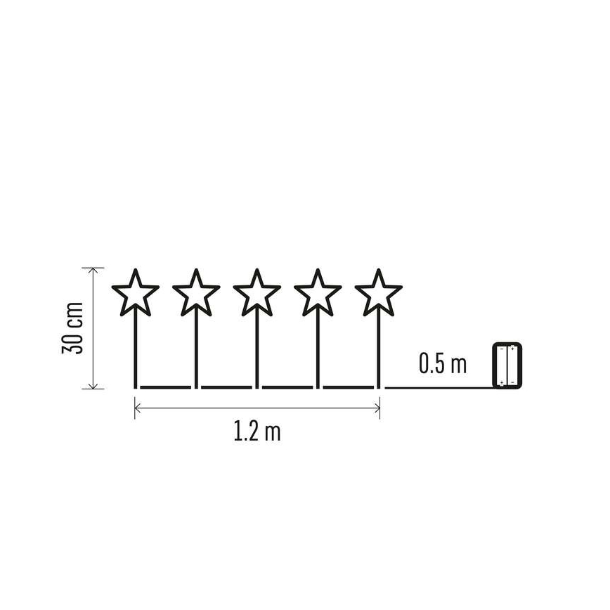 LED Christmas outdoor decoration 5xLED/3xAA IP44 stars