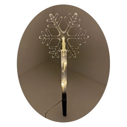 LED Christmas Outdoor Snowflake Decoration, 3xLED/2xAA, IP44, Warm White