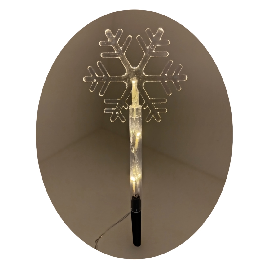 LED Christmas Outdoor Snowflake Decoration, 3xLED/2xAA, IP44, Warm White