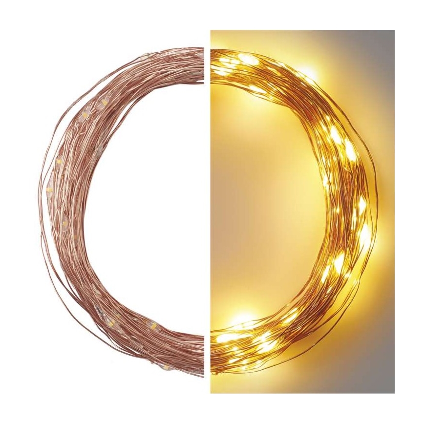 LED Christmas outdoor string lights, 100 LEDs / 15 m, IP44, warm white