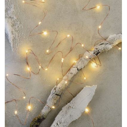 LED Christmas outdoor string lights, 100 LEDs / 15 m, IP44, warm white