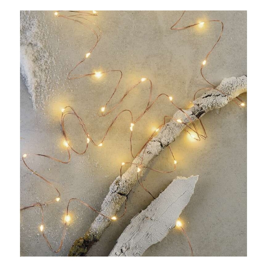 LED Christmas outdoor string lights, 100 LEDs / 15 m, IP44, warm white