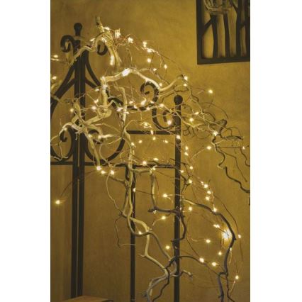 LED Christmas outdoor string lights, 100 LEDs / 15 m, IP44, warm white