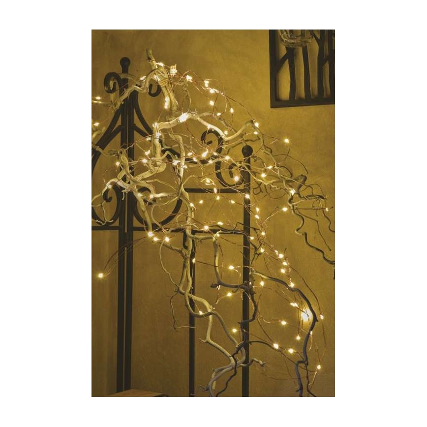 LED Christmas outdoor string lights, 100 LEDs / 15 m, IP44, warm white