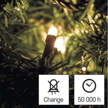 LED Christmas Outdoor String Lights 120 LEDs / 3×AA, 8.9 m, IP44, Warm White
