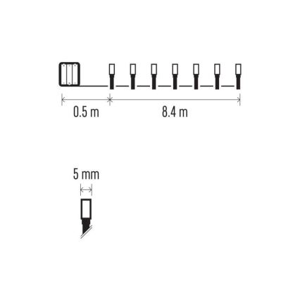 LED Christmas Outdoor String Lights 120 LEDs / 3×AA, 8.9 m, IP44, Warm White