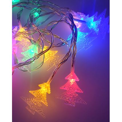LED Christmas Outdoor String Lights 20xLED/2xAA 2.2 m IP44 Multicolor Tree Motifs