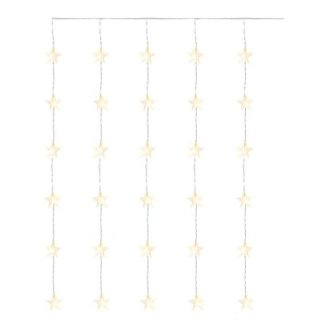 LED Christmas outdoor string lights, 30 LEDs / 3.9 m, IP44, star-shaped