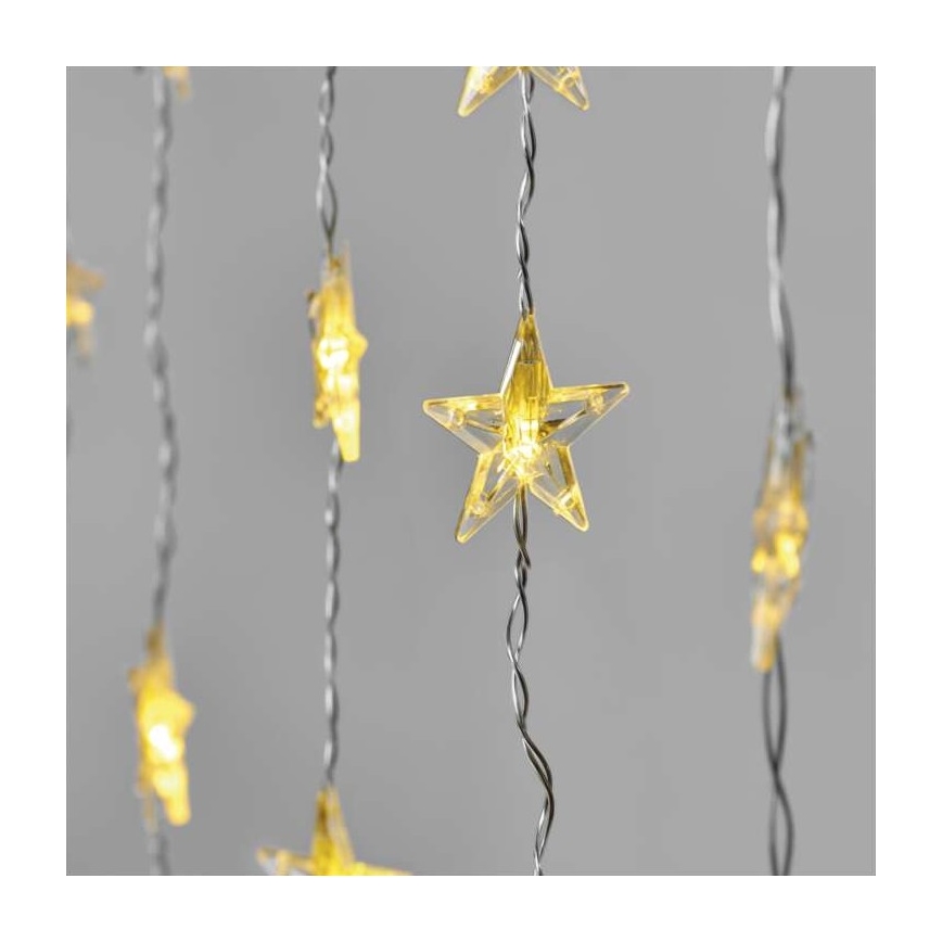 LED Christmas outdoor string lights, 30 LEDs / 3.9 m, IP44, star-shaped