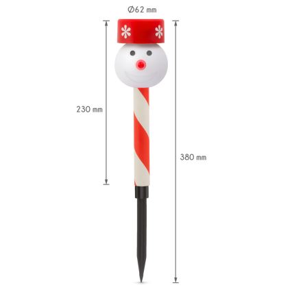 LED Christmas solar lamp 1xLED/1,2V IP44 snowman