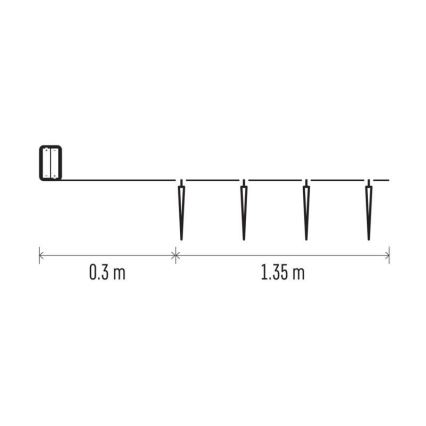 LED Christmas string lights 10xLED/2xAA 1,65m