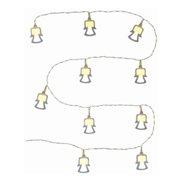 LED Christmas string lights 10xLED/2xAA 1.8m warm white
