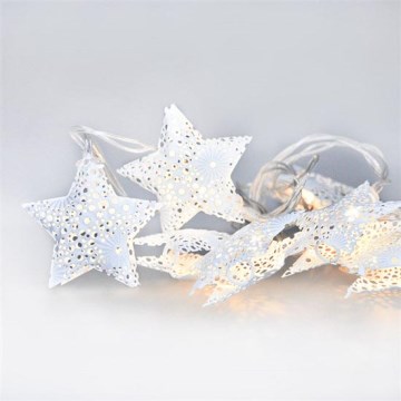LED Christmas string lights 10xLED/2xAA 2m warm white