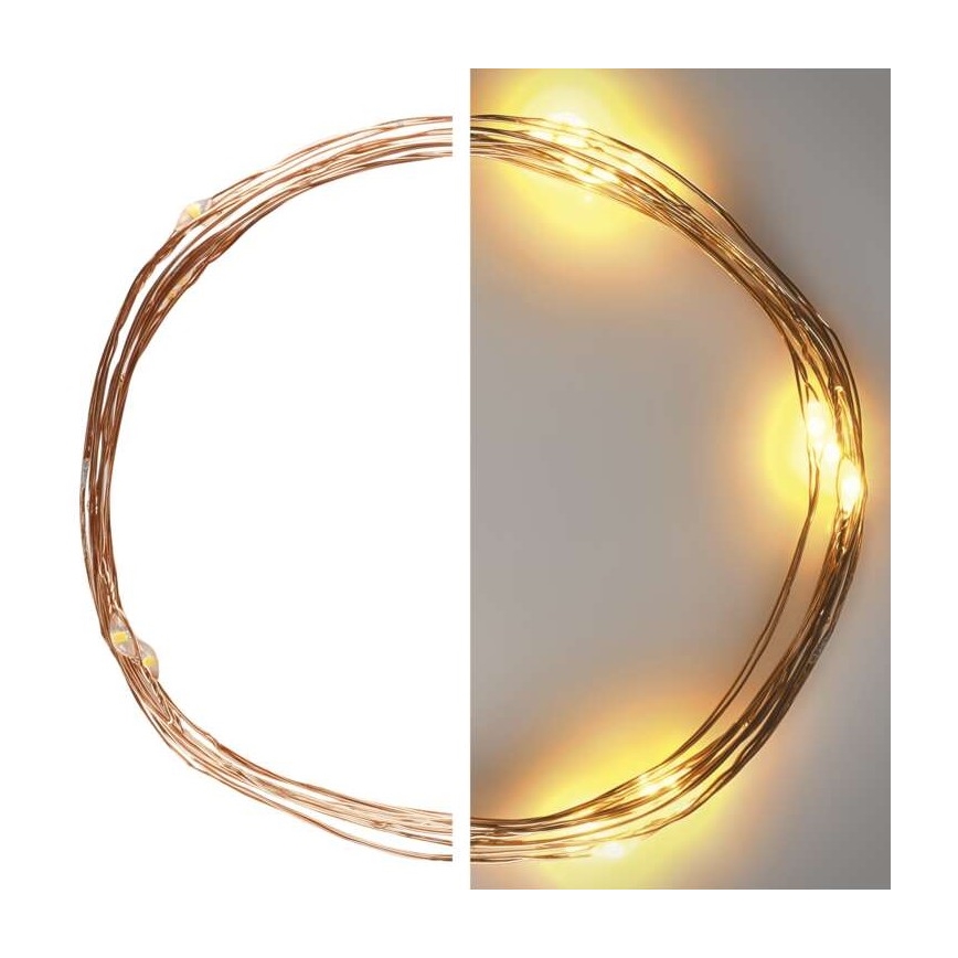 LED Christmas string lights, 20 LEDs / 2.4 m, warm white