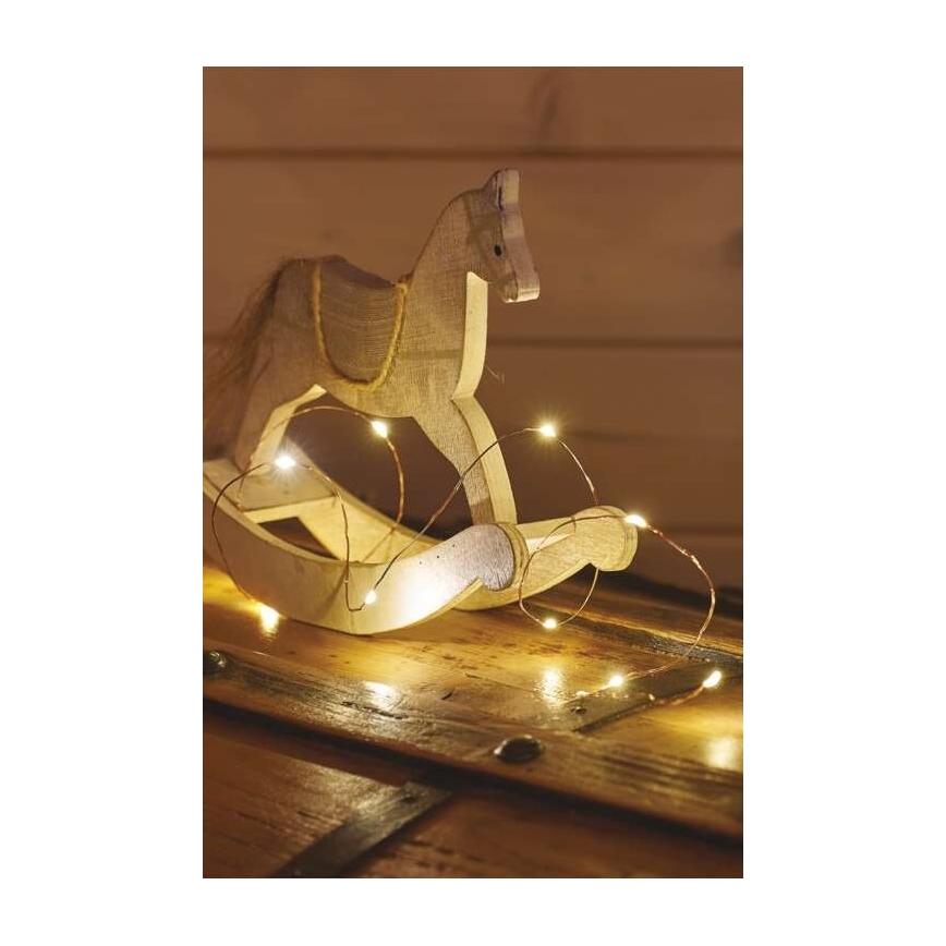 LED Christmas string lights, 20 LEDs / 2.4 m, warm white