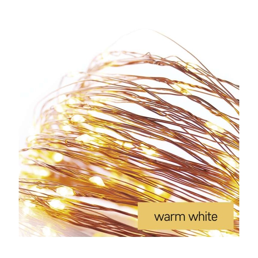 LED Christmas string lights, 20 LEDs / 2.4 m, warm white