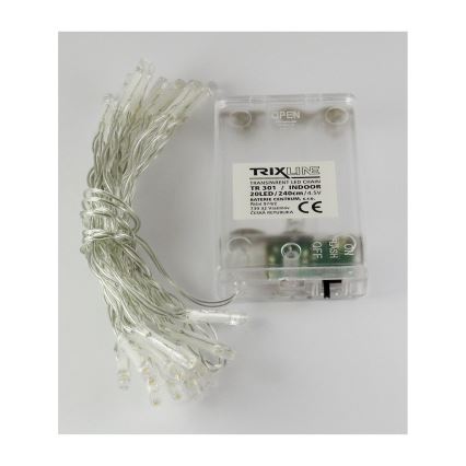 LED Christmas string lights 20 LEDs / 2 functions, 2.4 m, warm white