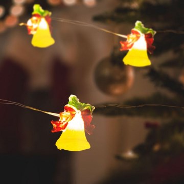 LED Christmas String Lights, 20 LEDs, battery-powered (2×AA), 2.2 m, warm white