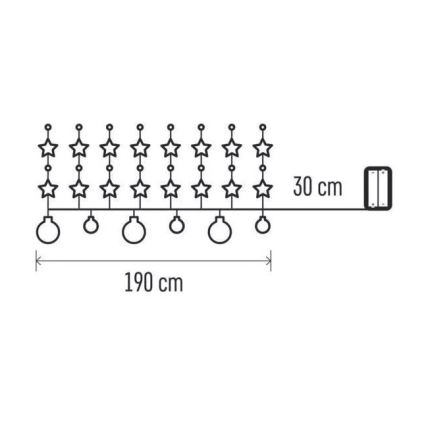 LED Christmas string lights 20xLED/2xAA 2.2 m warm white