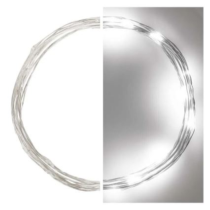 LED Christmas string lights 20xLED/2xAA 2.4m cool white