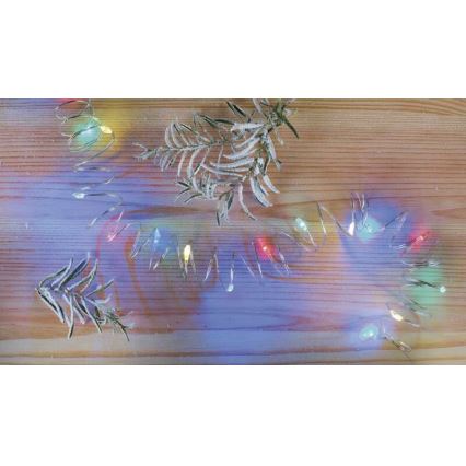 LED Christmas string lights 20xLED/2xAA 2.4m multicolor