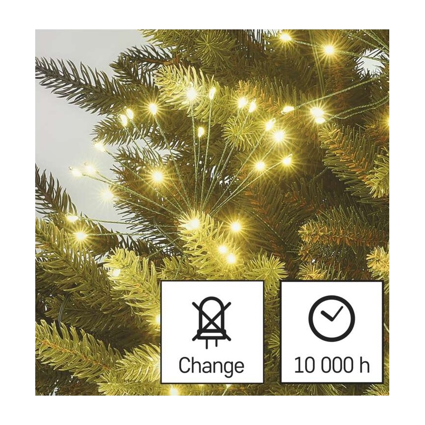 LED Christmas String Lights, 300 LEDs, 5.2 + 3 m, Warm White