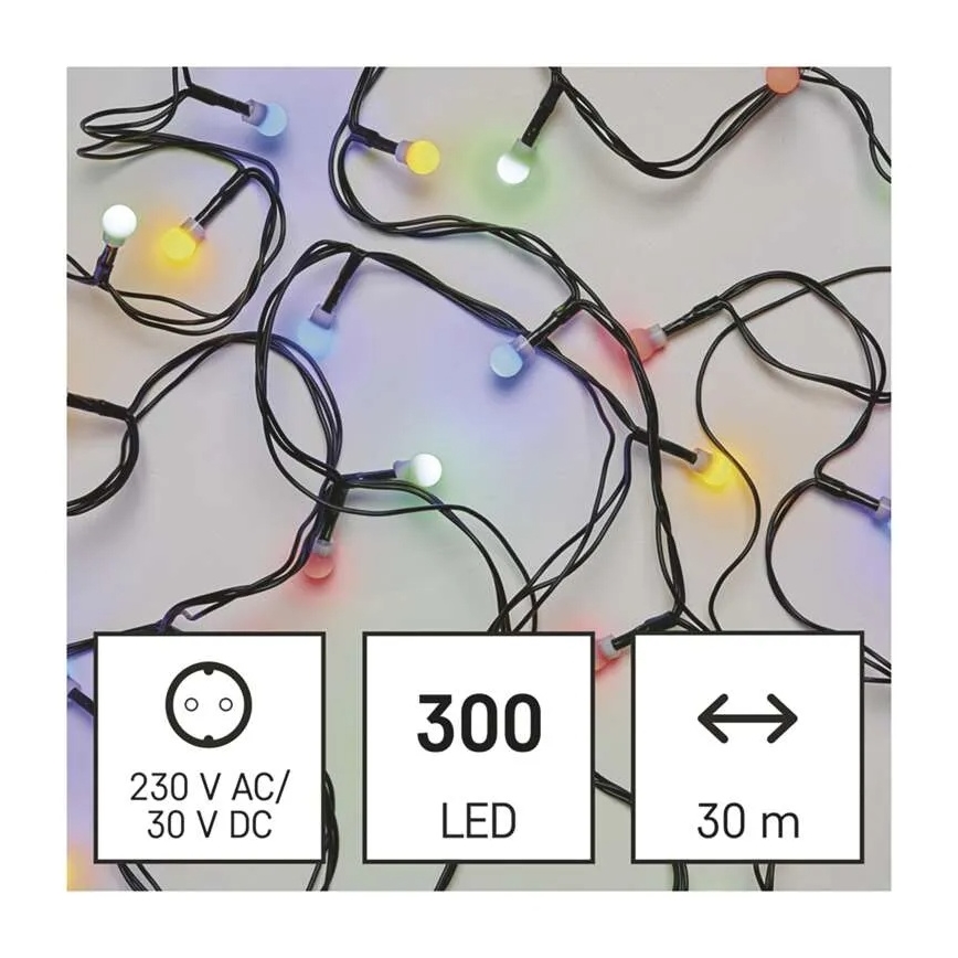 LED Christmas String Lights 300 LEDs / 8 Functions, 35 m, IP44, Warm White