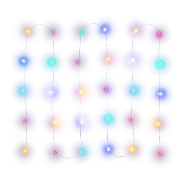 LED Christmas string lights 30xLED/2xAA 3.3 m multicolor