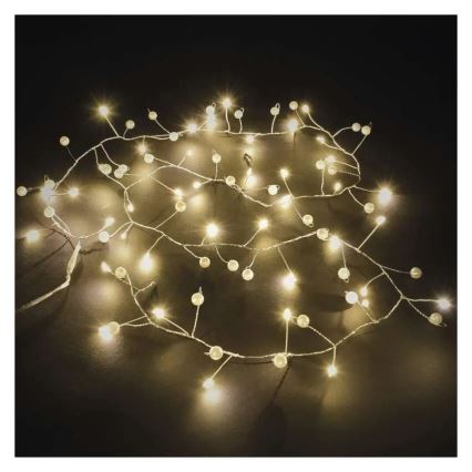 LED Christmas String Lights, 40 LEDs, 3×AA, 1.5 m, Warm White
