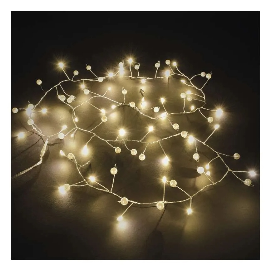 LED Christmas String Lights, 40 LEDs, 3×AA, 1.5 m, Warm White