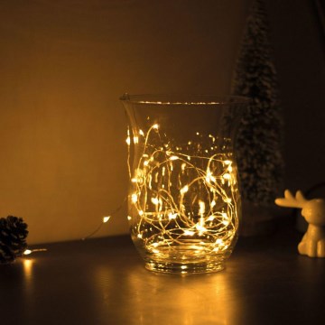 LED Christmas string lights 50xLED/3xAA 5.25m warm white