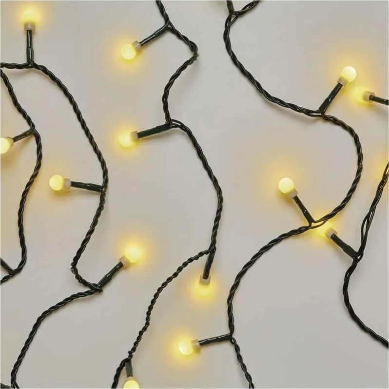 LED Christmas String Lights, 80 LEDs, 230V, 8 Lighting Modes, 13 m, IP44, Warm White