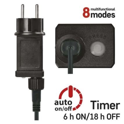 LED Christmas String Lights, 80 LEDs, 230V, 8 Lighting Modes, 13 m, IP44, Warm White