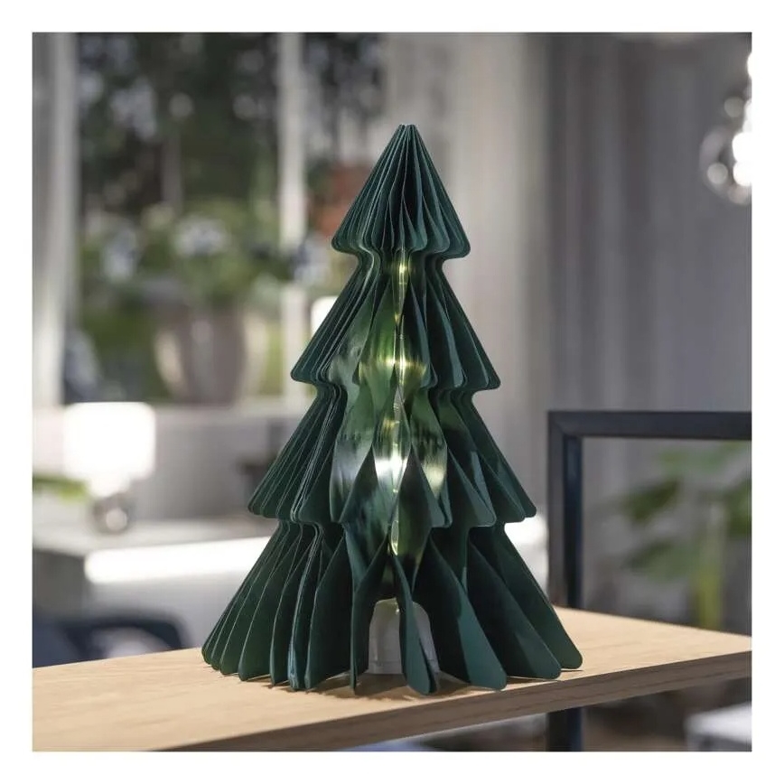 LED Christmas Tree Decoration — 10 LEDs, battery-operated (3× AA)