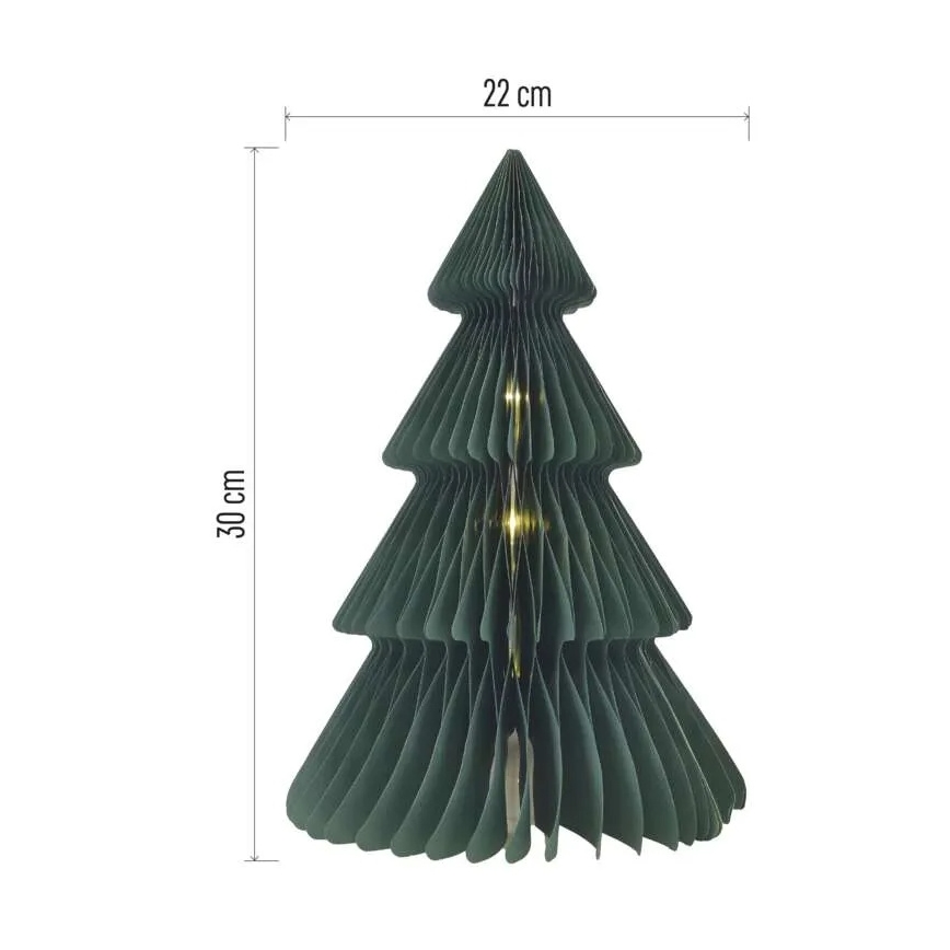 LED Christmas Tree Decoration — 10 LEDs, battery-operated (3× AA)