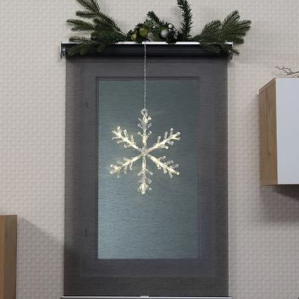 LED Christmas window decoration 16xLED/3xAA warm white