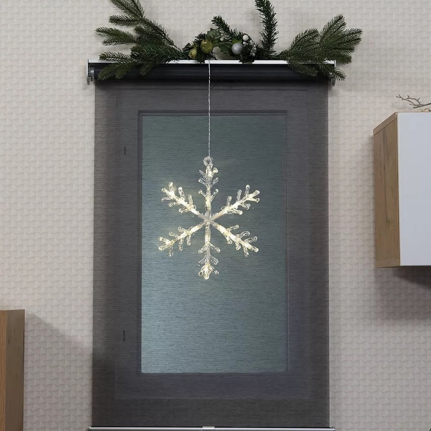LED Christmas window decoration 16xLED/3xAA warm white