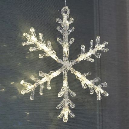 LED Christmas window decoration 16xLED/3xAA warm white