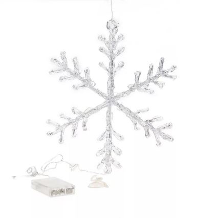 LED Christmas window decoration 16xLED/3xAA warm white
