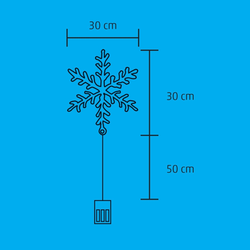LED Christmas window decoration 16xLED/3xAA warm white