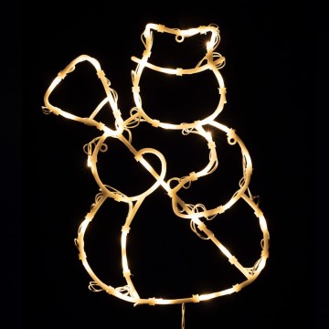 LED Christmas Window Decoration 35xLED/3xAA IP44 Snowman Warm White