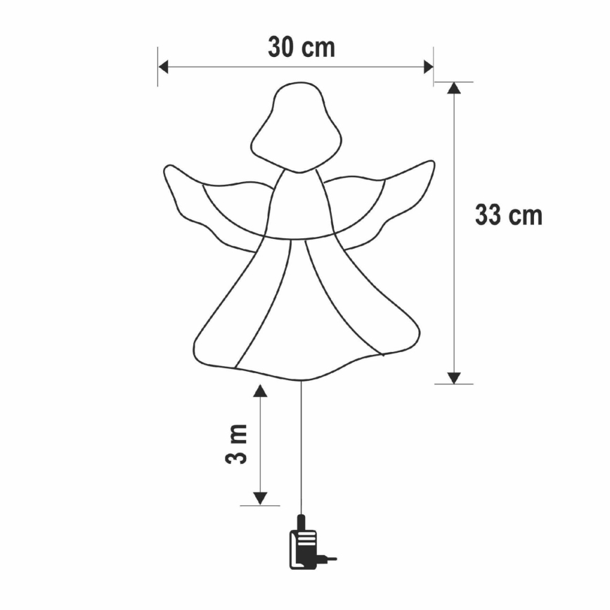 LED Christmas Window Decoration, Angel — 35 LEDs / 230 V, IP44, Warm White