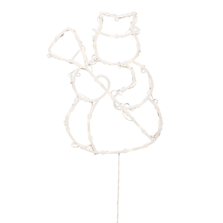 LED Christmas Window Decoration – Snowman, 35 LEDs, 230 V, IP44, Warm White