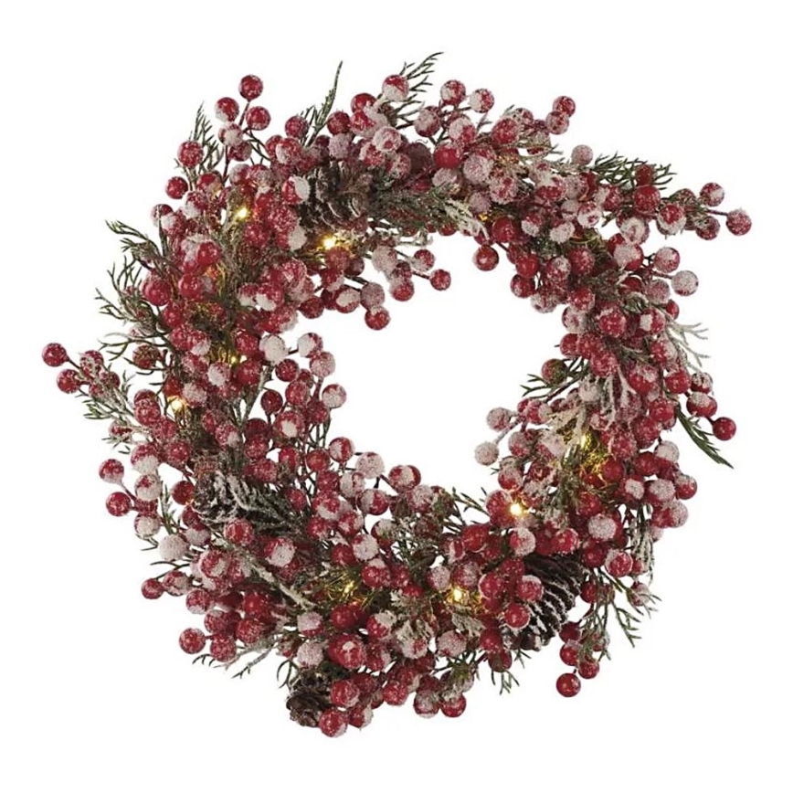 LED Christmas wreath 20xLED/3xAA warm white