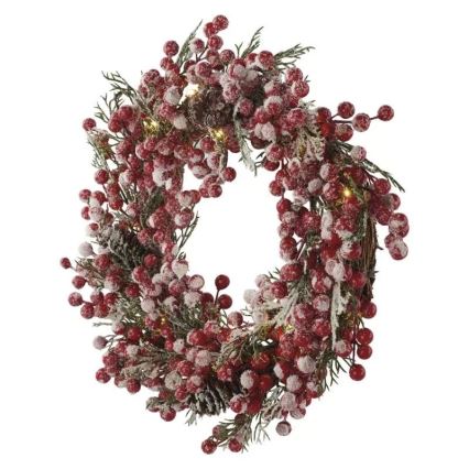 LED Christmas wreath 20xLED/3xAA warm white